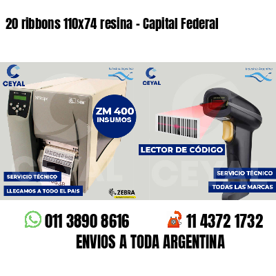 20 ribbons 110x74 resina - Capital Federal