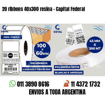 20 ribbons 40x300 resina - Capital Federal
