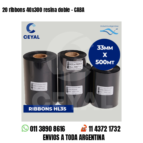 20 ribbons 40×300 resina doble – CABA