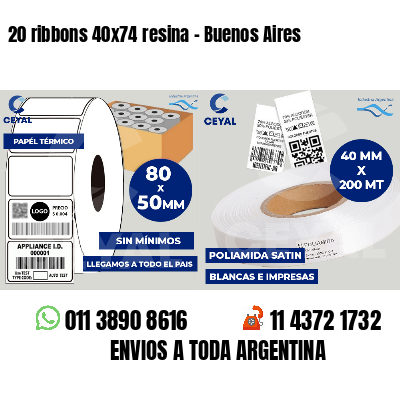 20 ribbons 40x74 resina - Buenos Aires