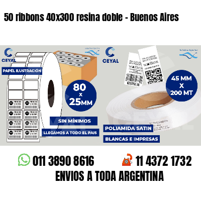 50 ribbons 40x300 resina doble - Buenos Aires