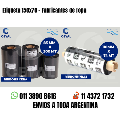 Etiqueta 150x70 - Fabricantes de ropa