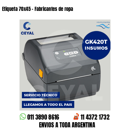 Etiqueta 70×45 – Fabricantes de ropa