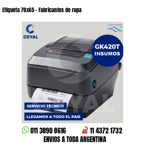 Etiqueta 70×65 – Fabricantes de ropa