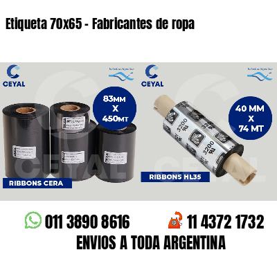 Etiqueta 70x65 - Fabricantes de ropa