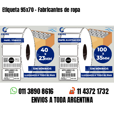 Etiqueta 95x70 - Fabricantes de ropa 