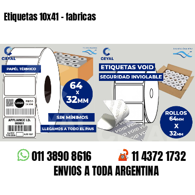 Etiquetas 10x41 - fabricas