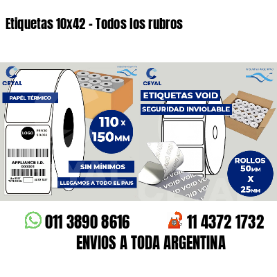 Etiquetas 10x42 - Todos los rubros