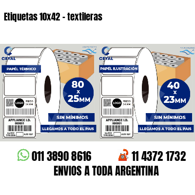 Etiquetas 10x42 - textileras