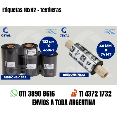 Etiquetas 10x42 - textileras