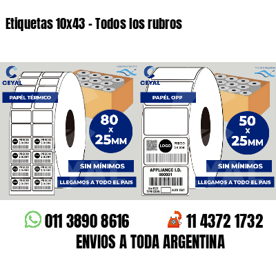 Etiquetas 10x43 - Todos los rubros