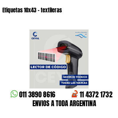 Etiquetas 10x43 - textileras