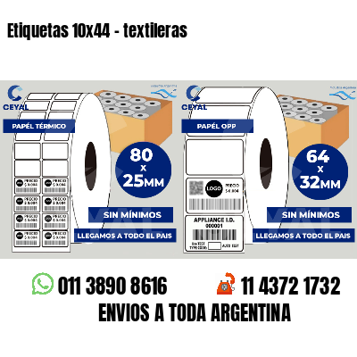 Etiquetas 10x44 - textileras