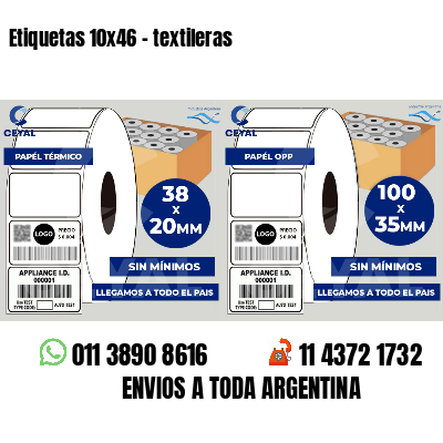 Etiquetas 10x46 - textileras