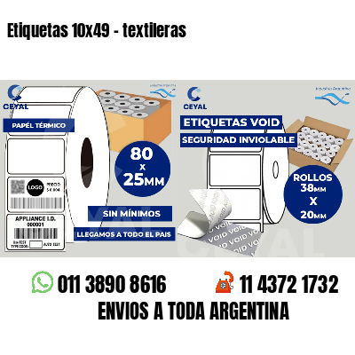 Etiquetas 10x49 - textileras