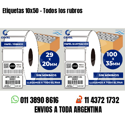 Etiquetas 10x50 - Todos los rubros