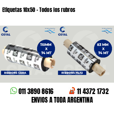 Etiquetas 10x50 - Todos los rubros