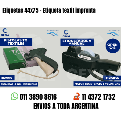 Etiquetas 44x75 - Etiqueta textil imprenta
