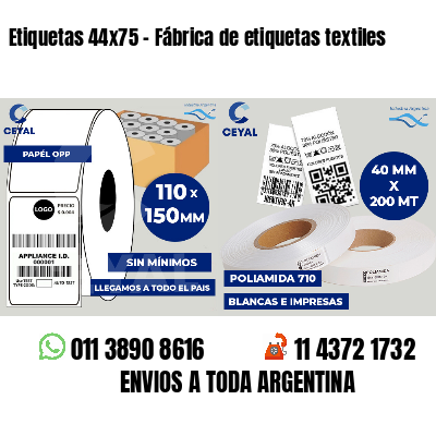 Etiquetas 44x75 - Fábrica de etiquetas textiles