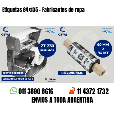 Etiquetas 84x135 - Fabricantes de ropa