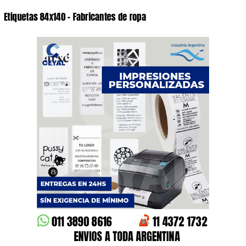 Etiquetas 84x140 - Fabricantes de ropa