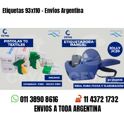 Etiquetas 93x110 - Envíos Argentina