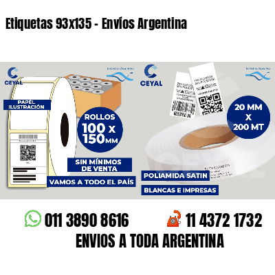 Etiquetas 93x135 - Envíos Argentina