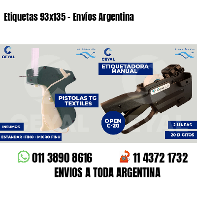 Etiquetas 93x135 - Envíos Argentina
