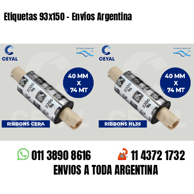 Etiquetas 93x150 - Envíos Argentina