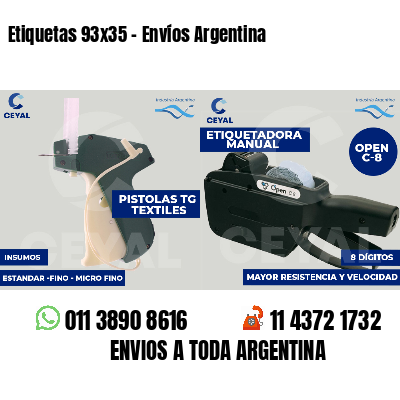 Etiquetas 93x35 - Envíos Argentina