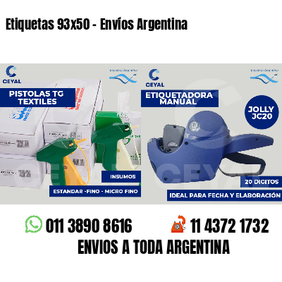 Etiquetas 93x50 - Envíos Argentina