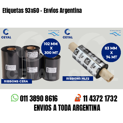 Etiquetas 93x60 - Envíos Argentina