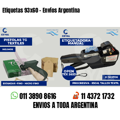 Etiquetas 93x60 - Envíos Argentina