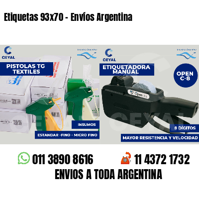 Etiquetas 93x70 - Envíos Argentina