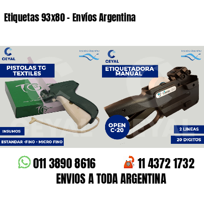 Etiquetas 93x80 - Envíos Argentina