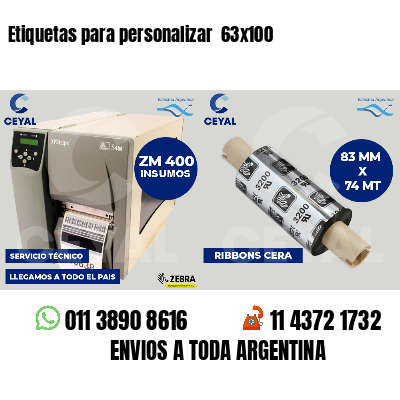 Etiquetas para personalizar 63x100