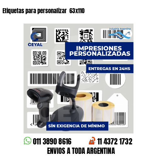 Etiquetas para personalizar 63x110