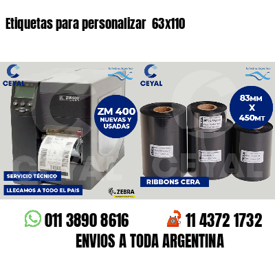 Etiquetas para personalizar 63x110