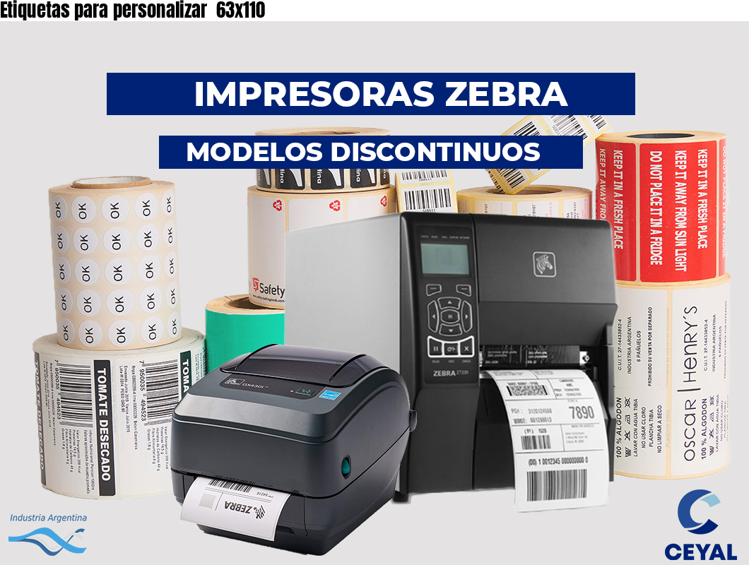 Etiquetas para personalizar 63x110