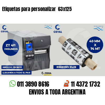 Etiquetas para personalizar  63x125