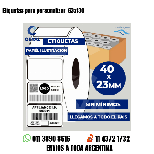 Etiquetas para personalizar  63×130