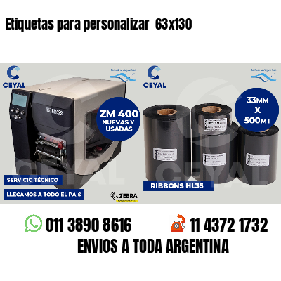 Etiquetas para personalizar 63x130