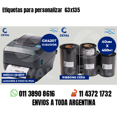 Etiquetas para personalizar 63x135