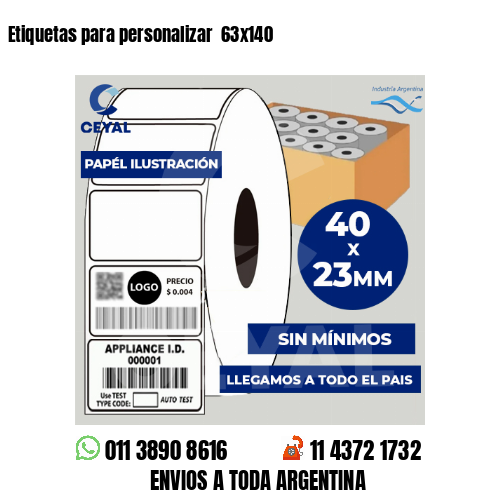 Etiquetas para personalizar  63×140