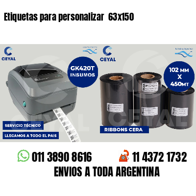 Etiquetas para personalizar  63x150