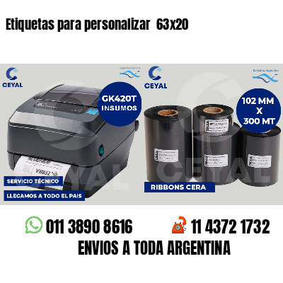 Etiquetas para personalizar  63x20