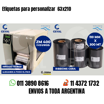 Etiquetas para personalizar 63x210