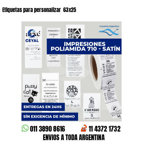 Etiquetas para personalizar 63x25