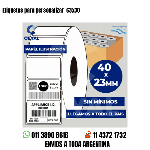 Etiquetas para personalizar  63×30