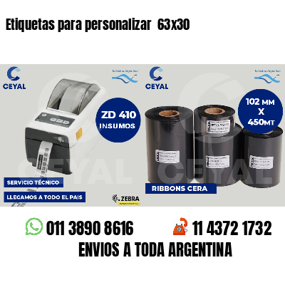 Etiquetas para personalizar  63x30